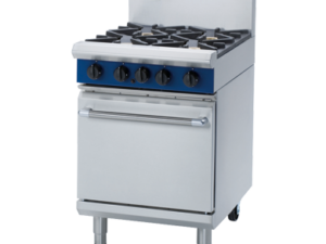 Blue Seal Black Series G504D 4 Burner Gas Range on Static Oven (NAT Gas)