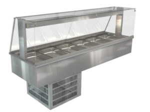 Cossiga LSRF6-FS 6 x 1/1GN Drop In Refrigerated Cold Well with Square Glass Assisted Service